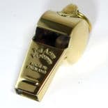 Polished Brass Acme Thunderer Personalised Referee's Whistle ref PBRW