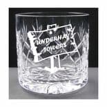 Rustic House Sign Small Crystal Whisky Tumbler, Personalised, ref HSCW