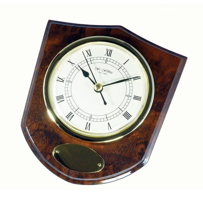 Shield Shape Clock Wall Mounted Personalised ref WMSC
