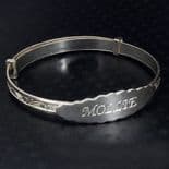 Silver Baby Bangle, Personalised, ref. BB01