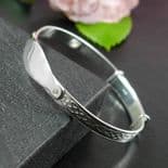 Silver Baby Bangle with Crystal, personalised engraved ref. BTCC