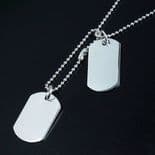 Silver Double Dog Tags, personalised engraved, ref. DTDT