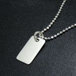 Small Boy's Silver Dog Tag ID Pendant, personalised, ref. BSDT