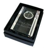 Small Optical Crystal Mantel Clock, personalised, ref CMCS