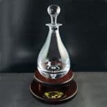 Teardrop Wine or Spirit Decanter on Wooden Base, Personalised Engraved ref TDD1