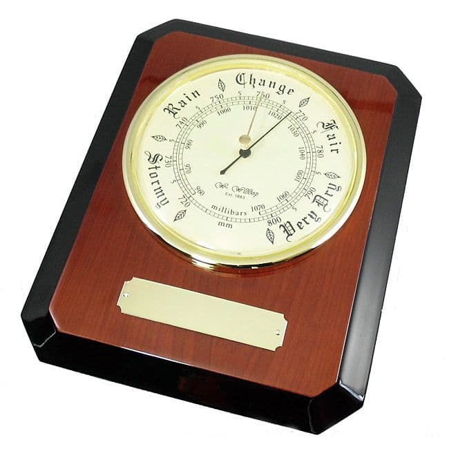 Two Tone Wood Finish Barometer Wall Mounted Personalised ref TTB1