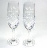 Wedding or Anniversary Crystal Champagne Flutes ref WFPR