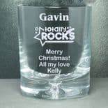 Whisky Glass, Totally Rocks Personalised ref BWTR