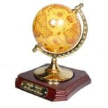 World Globe Pedestal on Personalised Mahogany Veneer Base, ref WGB01