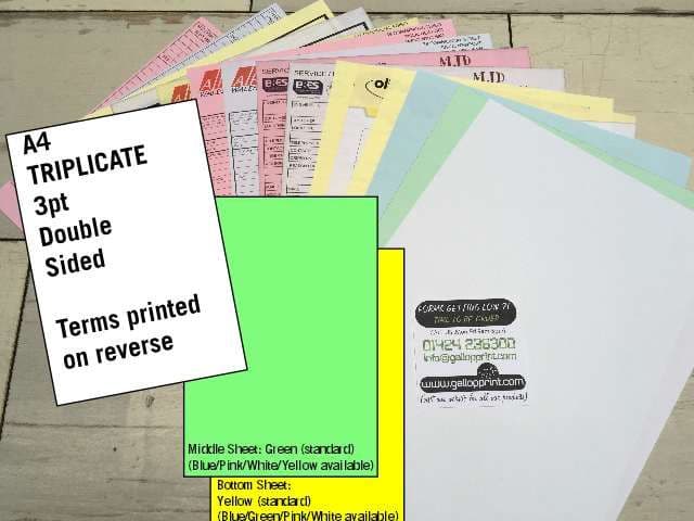A4 Triplicate - 3 part 3pt Double Sided
