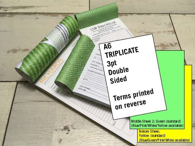 A6 Triplicate - 3 part 3pt Double Sided