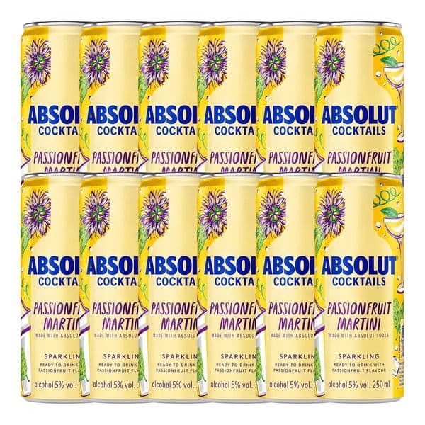 Absolut Cocktails Passionfruit Martini Cans 12 x 250ml Case (06/25)