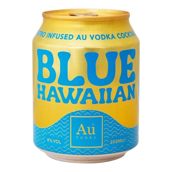 AU Vodka Blue Hawaiian Cans 12 x 200ml Case | Buy Now Online!