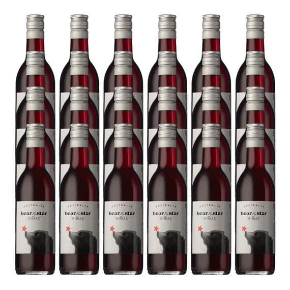 Bear & Star | Shiraz Wine | Bottles | 24 x 187ml | 13.5% | Case | Buy Online Now!
