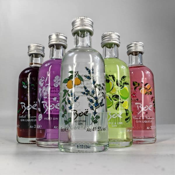 Boe Gin | Miniature  5 Bottle Hamper | Gin Liqueur 5cl | Buy Online Now!