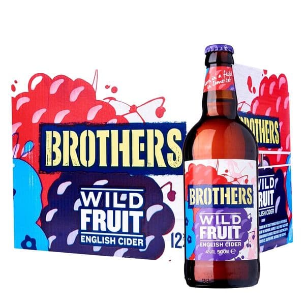 Brothers Wild Fruit English Cider Bottles 12 x 500ml Case (07/24)