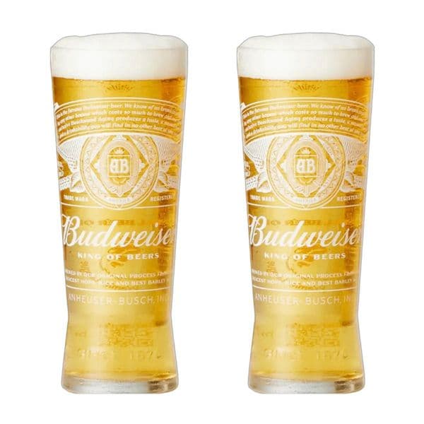 Budweiser | x 2 | Half Pint Glasses | Buy Now Online!