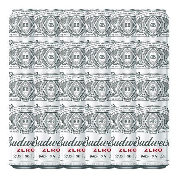 Budweiser Zero Cans 330ml x 24 Case (09/25)