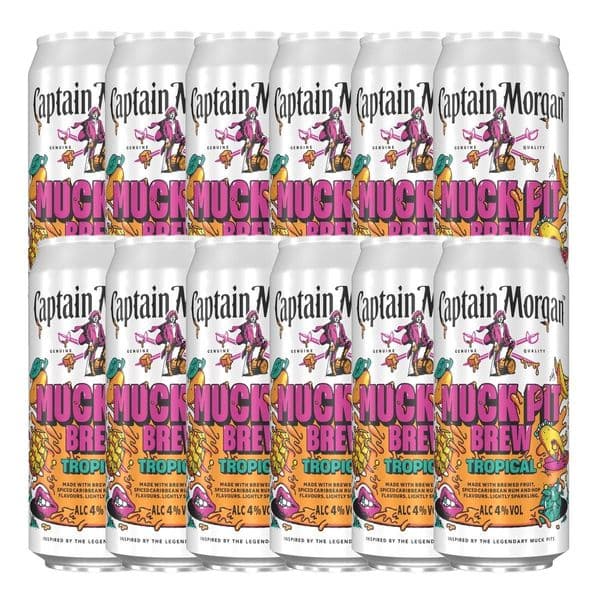 Captain Morgan Muck Pit Brew Tropical Rum Cans 12 x 440ml Case