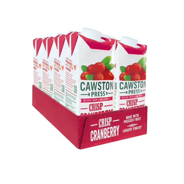 Cawston Press Cranberry Cartons 8 x 1L Carton x 8 Case (04/25)