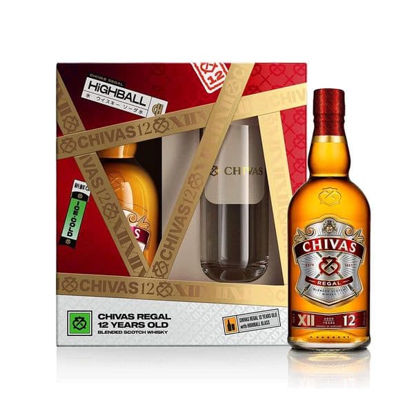 Chivas Regal 12 Year Old Blended Whisky Gift Set with Highball Glass 70cl | Buy Online Now!