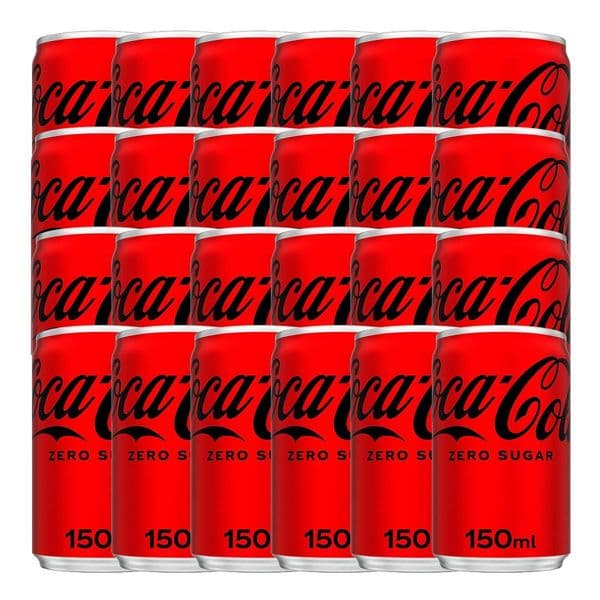 Coca Cola Zero Cans 24 x 150ml Case.