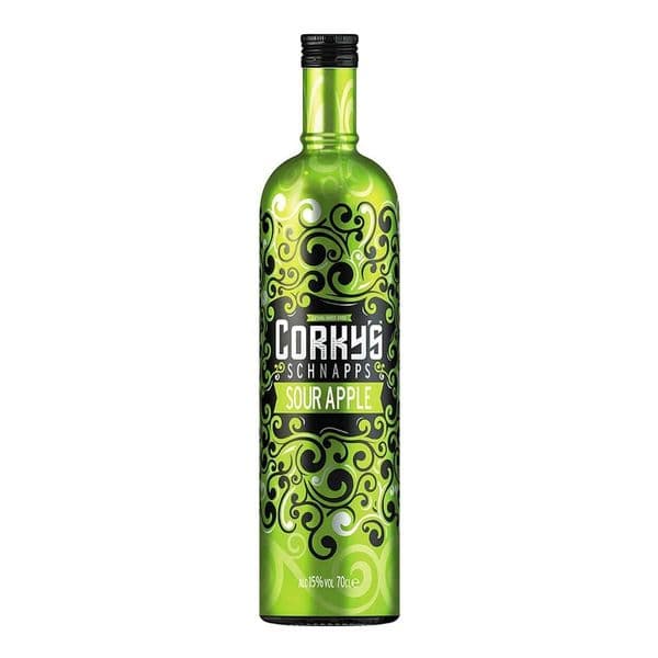 Corkys Sour Apple Schnapps Liqueur 70cl | Buy Online Now!