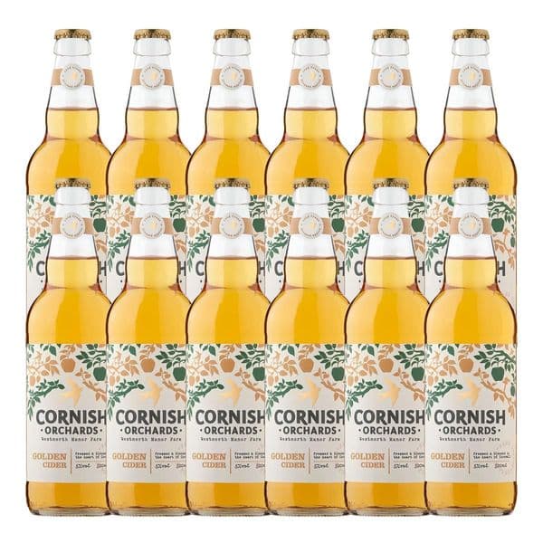 Cornish Orchards Golden Cider Bottles 12 x 500ml Case (27/03/25)