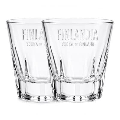 Finlandia | 2 x | Branded | Spirit Rocks Tumbler Glasses | Branded | 270ml