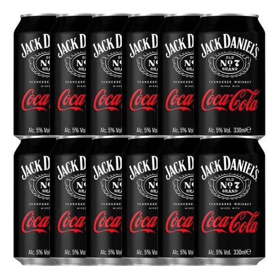 Jack Daniels & Coke | Pre-Mixed Cans | Case | 5% | 12 x 330ml | 06/26 | Buy Online Now!
