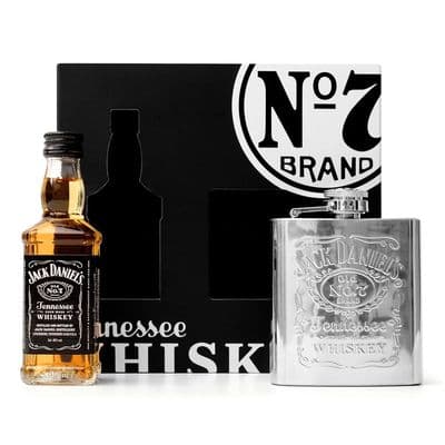 Jack Daniels | Whiskey | Hip Flask Mini Gift Set | 40% | 5cl