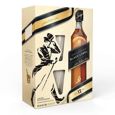 Johnnie Walker | Tumbler Gift Set | Black Label | Blended Scotch | Whisky | 40% | 70cl