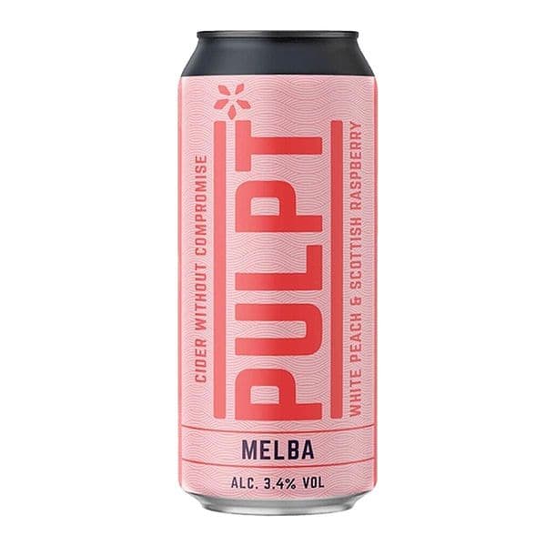 Pulpt Melba White Peach & Scottish Raspberry Cider Cans 24 x 440ml Case | Buy Now Online! | Ginspiration.uk