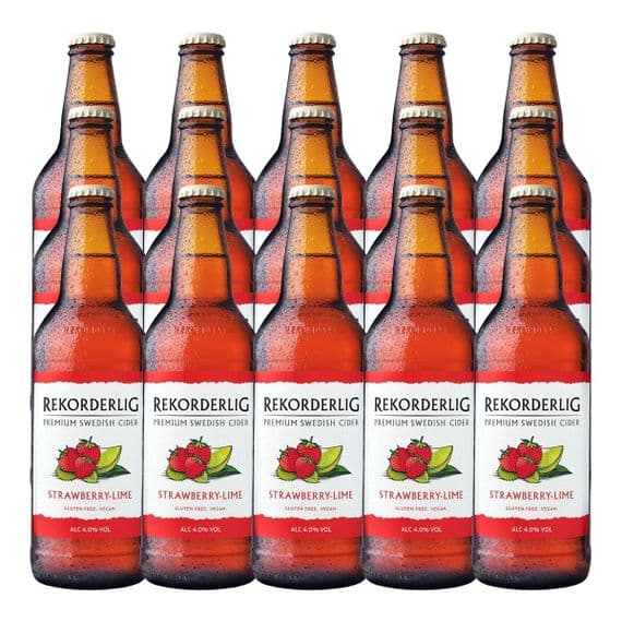 Rekorderlig | Strawberry & Lime | Swedish Cider | Bottles | 500ml x 15 | 4% | Case | Buy Now Online!