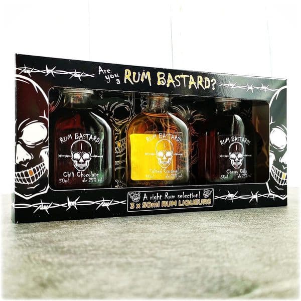Rum Bastard 3 x 50ml Spiced Rum Liqueur Miniature Gift Set | Buy Online Now!