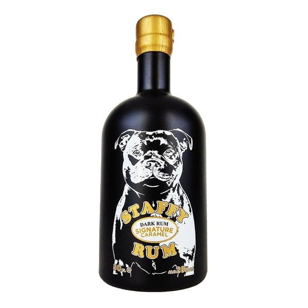 Staffy Signature Carmel Dark Rum Spirit 50cl | Staffordshire Bull Terrier Gift | Buy Online Now!