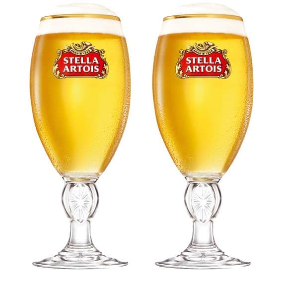 Stella Artois | 2 x | Chalice Stem | Beer Glass | 20oz Pint | Buy Now Online!