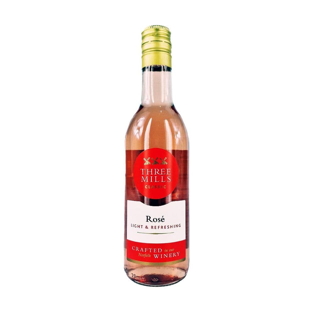 Three Mills British Mini Rose Wine 187ml Buy Online Now!