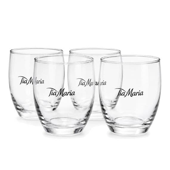 Tia Maria | 4 x | Spirits Tumbler Glasses | Branded | 300ml | Buy Now Online! | UK's Cheapest!