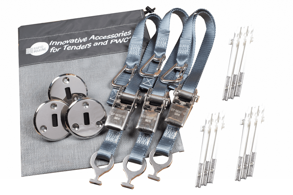 3 Point Tie Down Kit Low Profile Grey