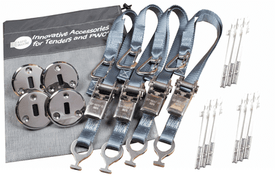 4 Point Tie Down Kit - Low Profile - Grey