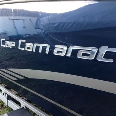 Jeanneau Cap Camarat Chrome Gel Sticker for Hull