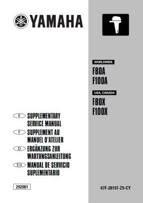 Yamaha 67F-28197-Z9-CY Service Manual (Supplement To 67F-28197-Z8-C2)