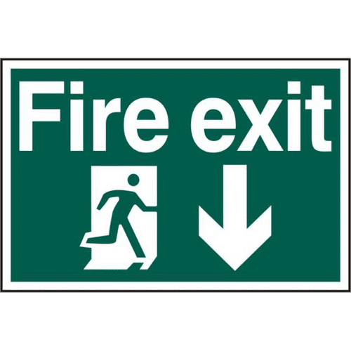 `Fire Exit` 200mm x 300mm PVC Self Adhesive Sign