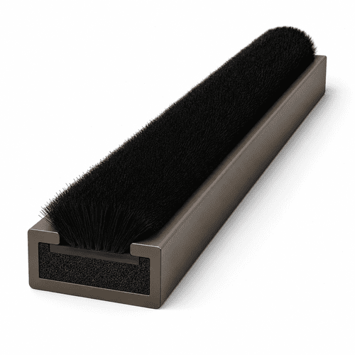 10x4mm Brush - 10 Pack - Pyroplex Fire & Smoke Intumescent Strip - 2100mm with Brush Pile - Brown