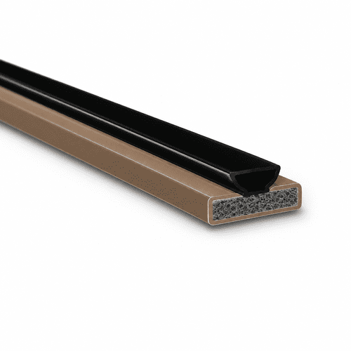 15x4mm Brush - 10 Pack - Pyroplex Fire & Smoke Intumescent Strip - 2100mm with Brush Pile - Brown
