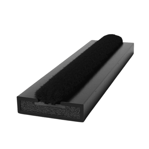 15x4mm Brush - 10PK - Pyroplex Fire & Smoke Intumescent Seal - 2100mm with Brush Pile - Black