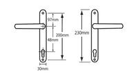 48-200 UPVC Door Handle - Gold