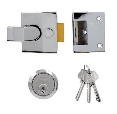 6 Pin Modern Deadlocking Nightlatch 40mm - Polished Chrome