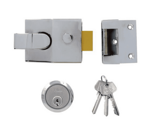6 Pin Modern Deadlocking Nightlatch 60mm - Polished Chrome